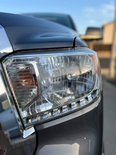 Clear headlight lens after restoration